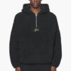 PEGADOR CLARE TEDDY HALF ZIP HOODIE ONYX BLACK