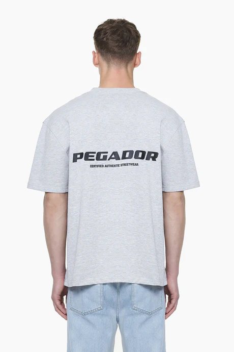 PEGADOR COLNE LOGO OVERSIZED TEE GREY MELANGE