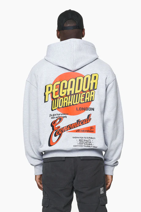 PEGADOR DOCKS OVERSIZED HOODIE GREY MELANGE