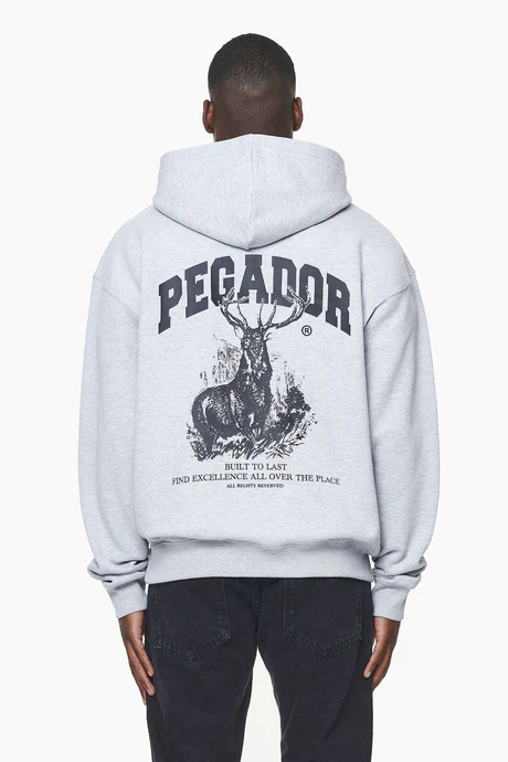 PEGADOR LIZARD OVERSIZED HOODIE GREY MELANGE