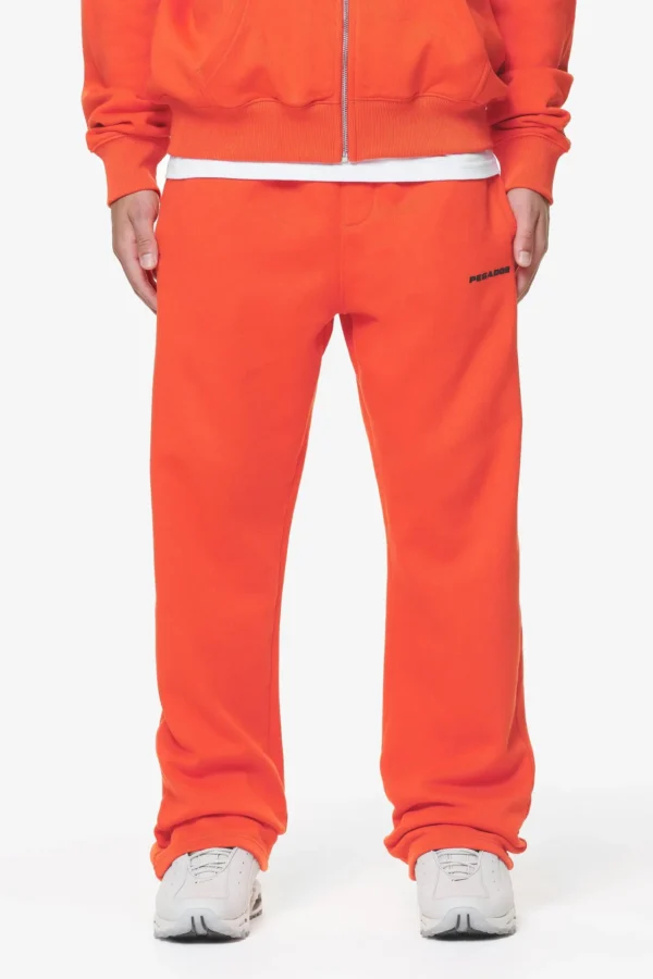 PEGADOR LOGO WIDE ORANGE SWEAT PANTS WASHED