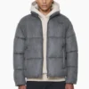 PEGADOR NEUM SUEDE PUFFER JACKE DARK GREY